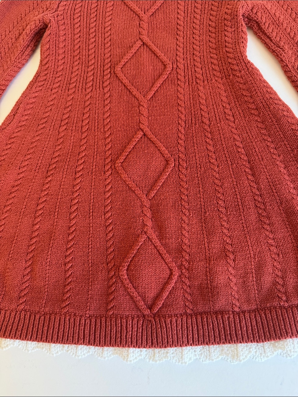 Cupcakes and Cashmere Toddler's Daisy Coral Cable Knit Sweater Dress - Picture 11 of 14
